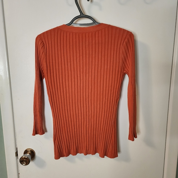 Silk Cardigan Button down y2k Vintage Ribbed - Picture 4 of 9